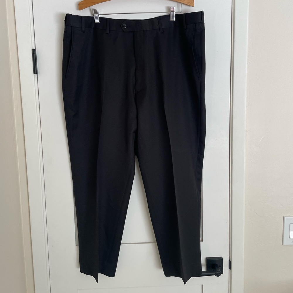 Roundtree & Yorke Black Dress Pants Classic Straight-Leg